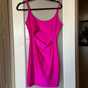 Fashion Nova Bodycon Cut Out Hot Pink Dress - Size L